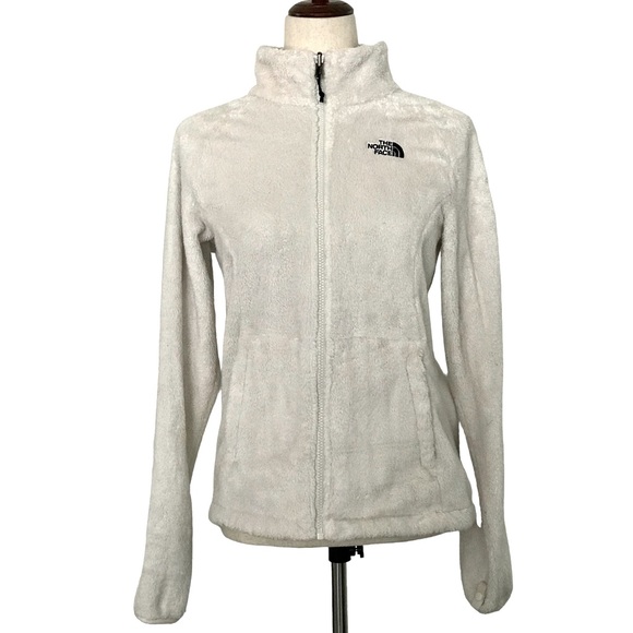 The North Face Fleece Jacket Zipper Pockets Full Zip Cream Color Size Small - Picture 2 of 13